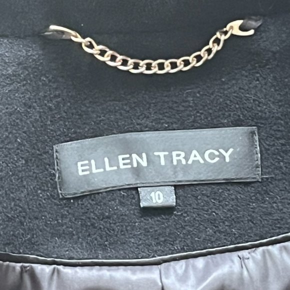 Ellen Tracy Black Wool Pea Coat - Picture 2 of 14